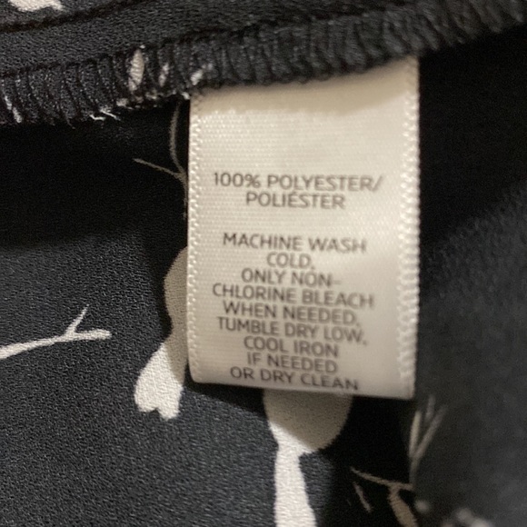 Loft Black with White Birds Long Sleeve Blouse - Picture 10 of 10